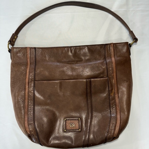 THE SAK BROWN LEATHER‎ WOMEN'S HOBO BAG PURSE HANDBAG. GREAT CONDITION - Picture 1 of 5
